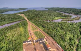 an arial view of the Minnesota and Canada border